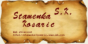 Stamenka Košarić vizit kartica